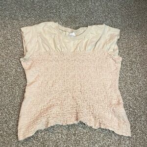 Maeve, Anthropologie Cream Short Sleeve Top size M